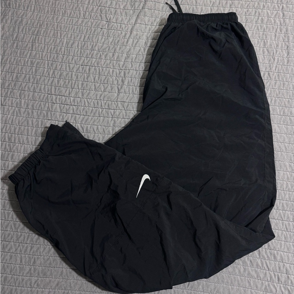 Nike Black Track Pants with White Swoosh Logo